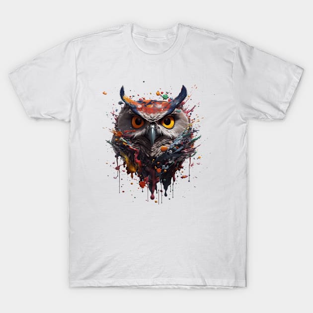 Owl Splash Art: Enchanting Fantasy Illustration #4 T-Shirt by AntielARt